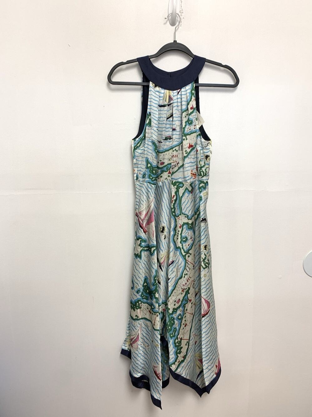 ANTHROPOLOGIE CARTOGRAPHER DRESS EVA FRANCO ASYMMETRICAL HEM NWT 6 $178